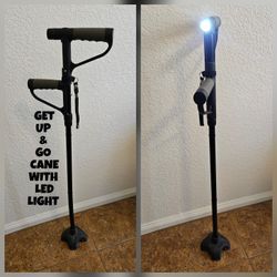GET UP & GO CANE WITH LIGHT AND NEW BATTERIES 