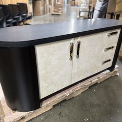 Beautiful Brand New Storage Buffet Unit  Integrated Power, Stone Top, Veneer Wrap, Tigers The Handles