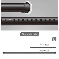 Vailge Room Divider Tension Rods Curtain Tension Rods,83-122 Inch,No Drilling, Adjustable