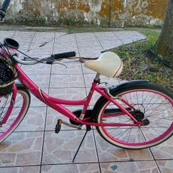 Woman Bike With Basket And Cup Holder Hu