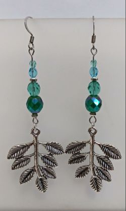 Handmade leaf dangle earrings