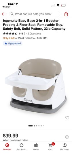 Ingenuity baby base booster 2 in 1