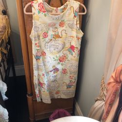 Monkey Touile Linen  Shift Dress