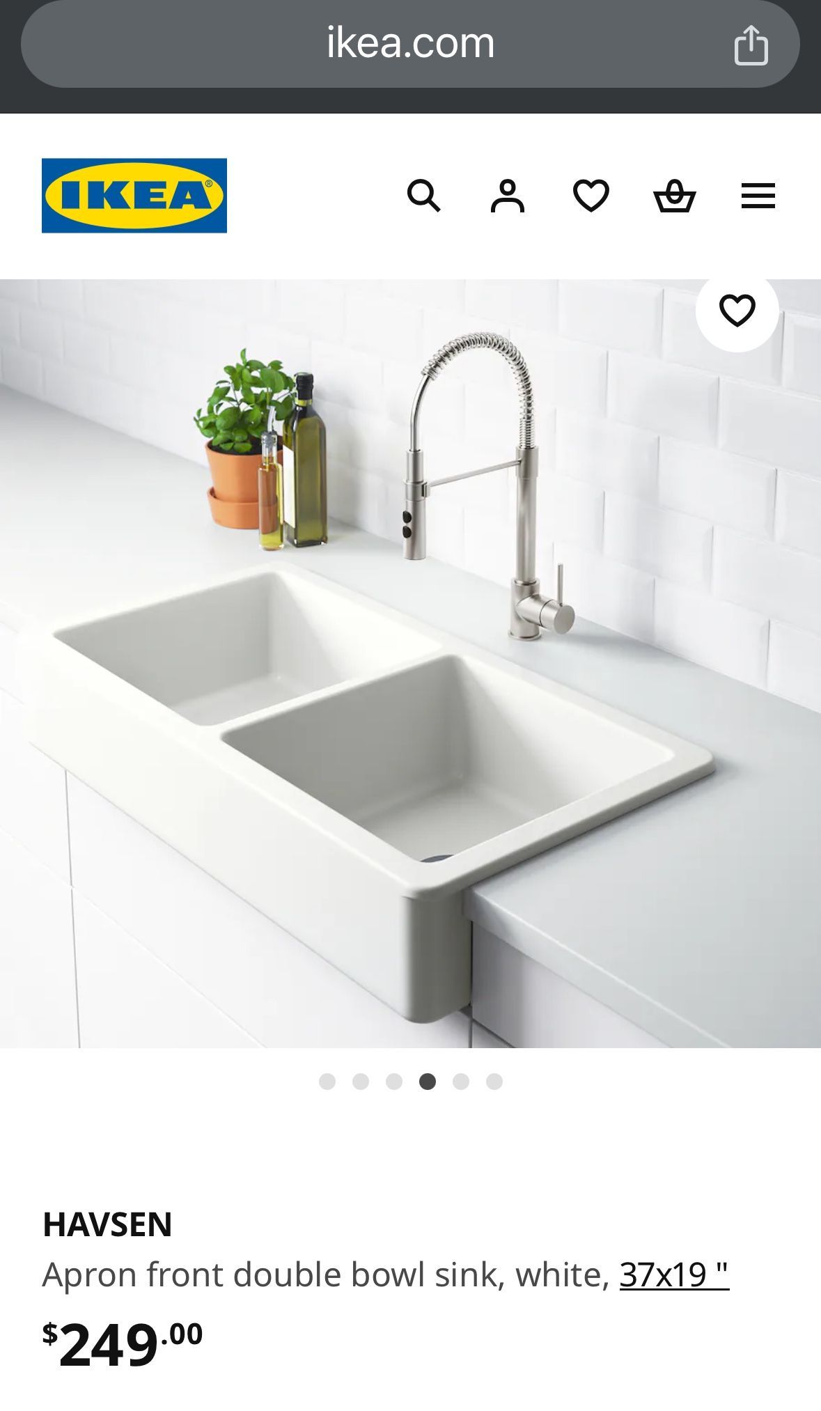 Ikea Havsen Porcelain sink 36”
