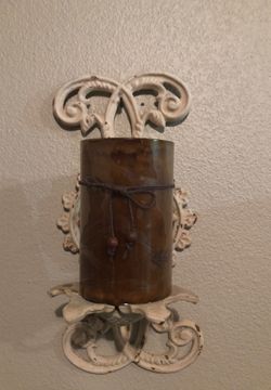 Wall Iron Candle Holder w/candle