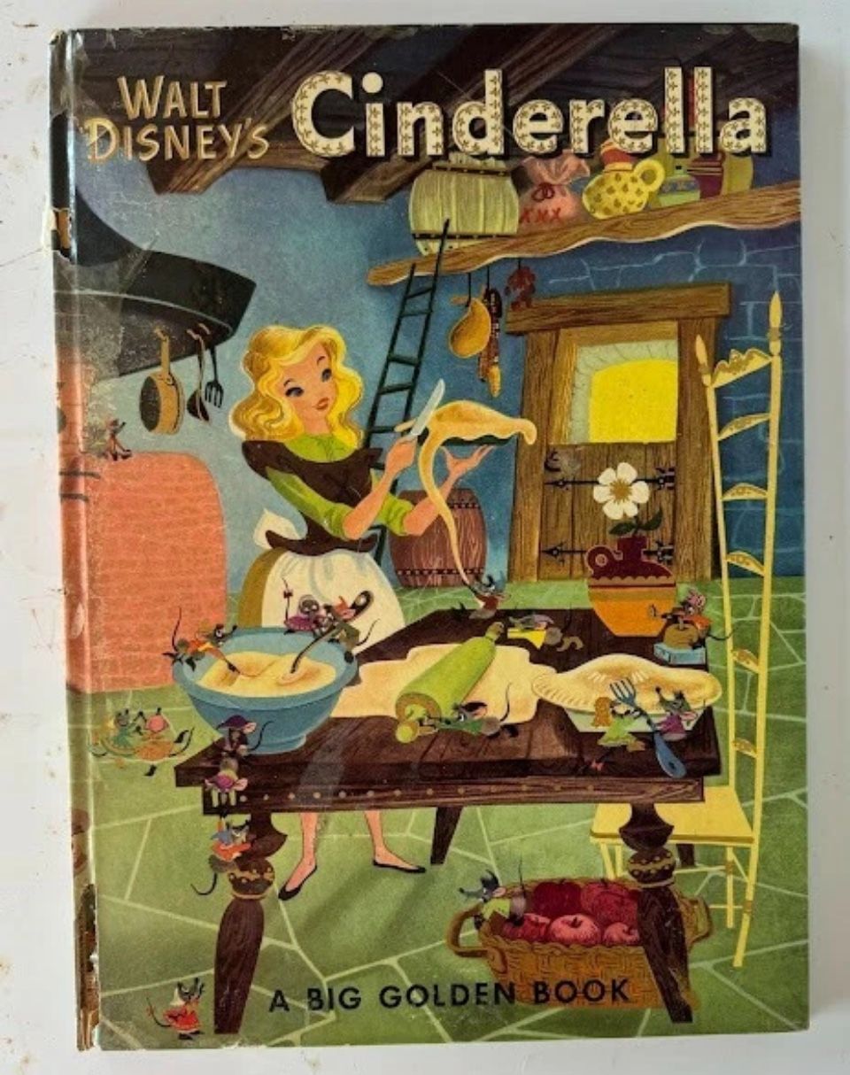 Vintage 1940s 1950s Walt Disney's Cinderella A Big Golden Book 1950 Childrens