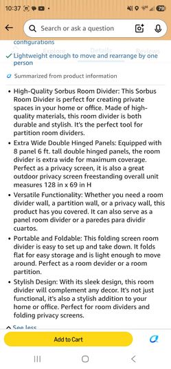 Black panel room divider