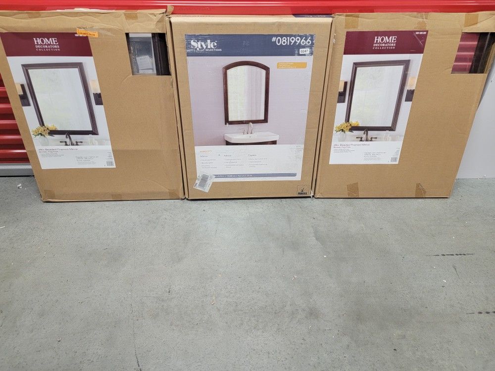 Lot of (3) beautiful Framed Mirrors Brand New