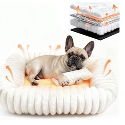 Brand New Dog Bed for Small Medium Size Dog, Washable Self Warming Dog Cat Beds for Indoor Cats Fluffy Rabbit Fur Pet Bed