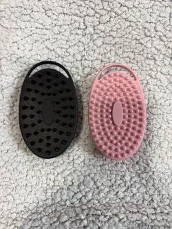 Title: Silicone Body Scrubber Brushes – 2 Pack – Pink & Black