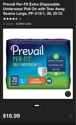 Prevail Per-Fit Extra Disposable Underwear Pull On with Tear Away Seams Large, PF-513/1, 39, 20 Ct