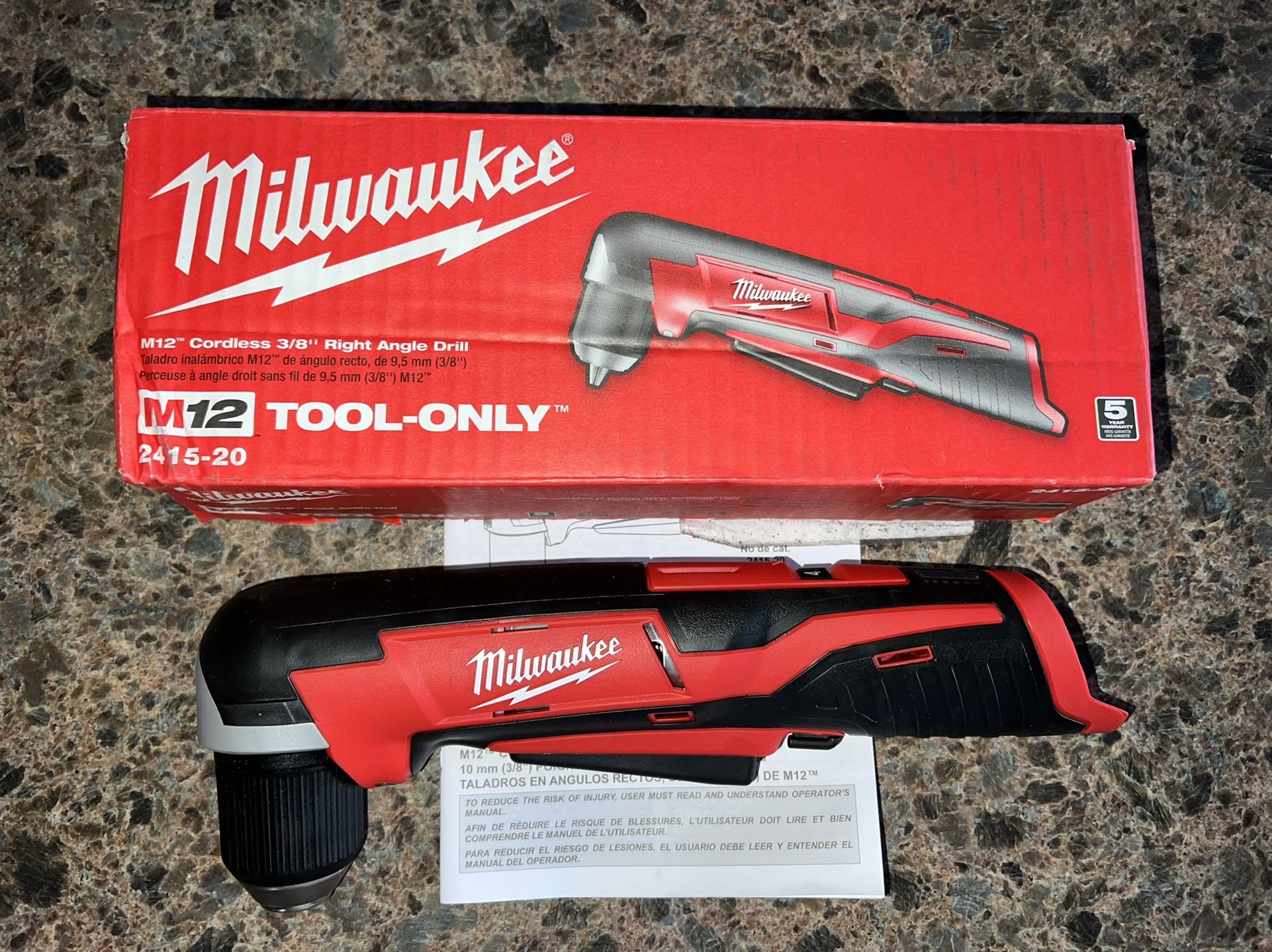 $60 Tool Only New Milwaukee M12 Right Angle Drill New Never Used Tool Only $60