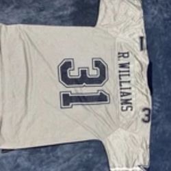 Reebok Dallas Cowboys Jersey Mens L Navy/Gray NFL on Field #31 Roy Williams  