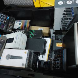 Bin Full Of Studio Audio Gear - All Brand New Unused - Microphones, Mixers, Etc. Clearance Sale