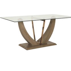 Oslo Glass Top Dining Table - Brand new