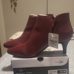 Red Wine Heeled Booties
