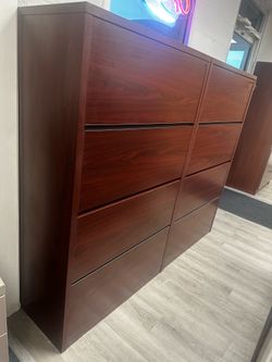 OFFICE/HOME FILE CABINET 4 DRAWERS LATERAL WOODEN FILE