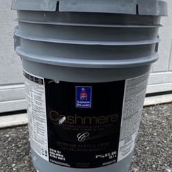 Opened full 5 gallons Interior Paint . Cashmere. Color Pure White