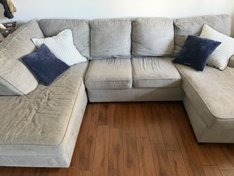 Gray Fabric U-shaped Sectional