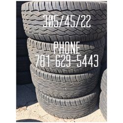 Used Tire For Sale 305/45/22 90% tread left $300 All Four installed