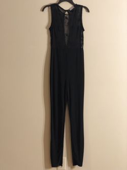 Fashion Nova Black Mesh Jumpsuit