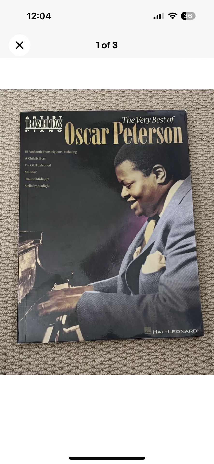 Oscar Peterson Piano Sheet Music Book