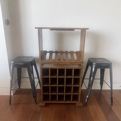 2 Black Metal Stools 