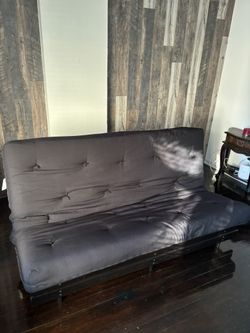 West Elm Futon Sofa – Solid Dark Brown Frame