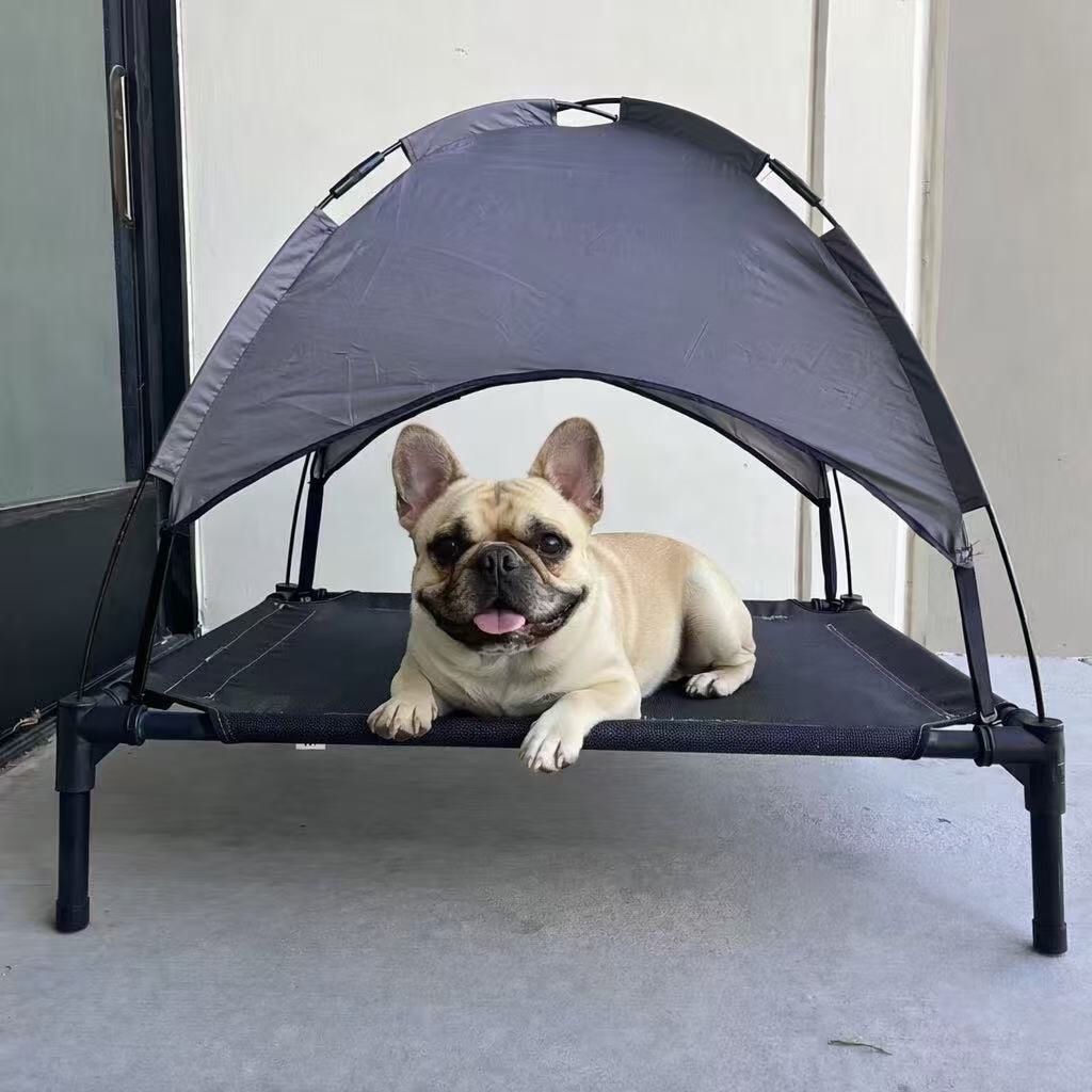 New In Box 30x25x30 Inch Tall Elevated Dog Bed Cot Hammock With Removable Canopy Sun Shade Pet Bed