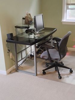 Glass Top Office Desk