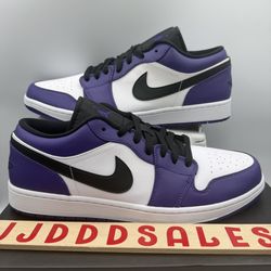 Nike Air Jordan 1 Low Court Purple White 553558-500 Men’s Sz 13 NIB  
