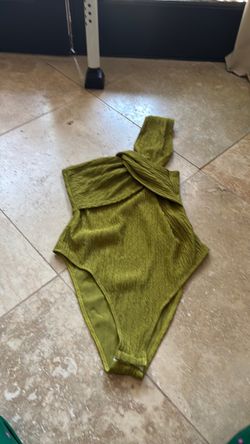Green One-Shoulder Bodysuit