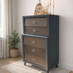 MCM 5 Drawer Dresser- Dark Blue Gray