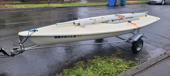 Laser Sailboat On Towable Trolly.  Excellent Condition.  Sail.