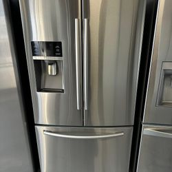 36” SAMSUNG   SILVER REFRIGERATOR FRIDGE NEVERA  HELADERA  GOOD CONDITION  100 DAYS WARRANTY DELIVERY FREE