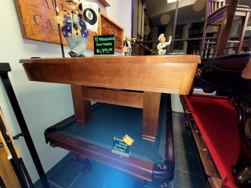 8' Brunswick Hawthorn Pool Table