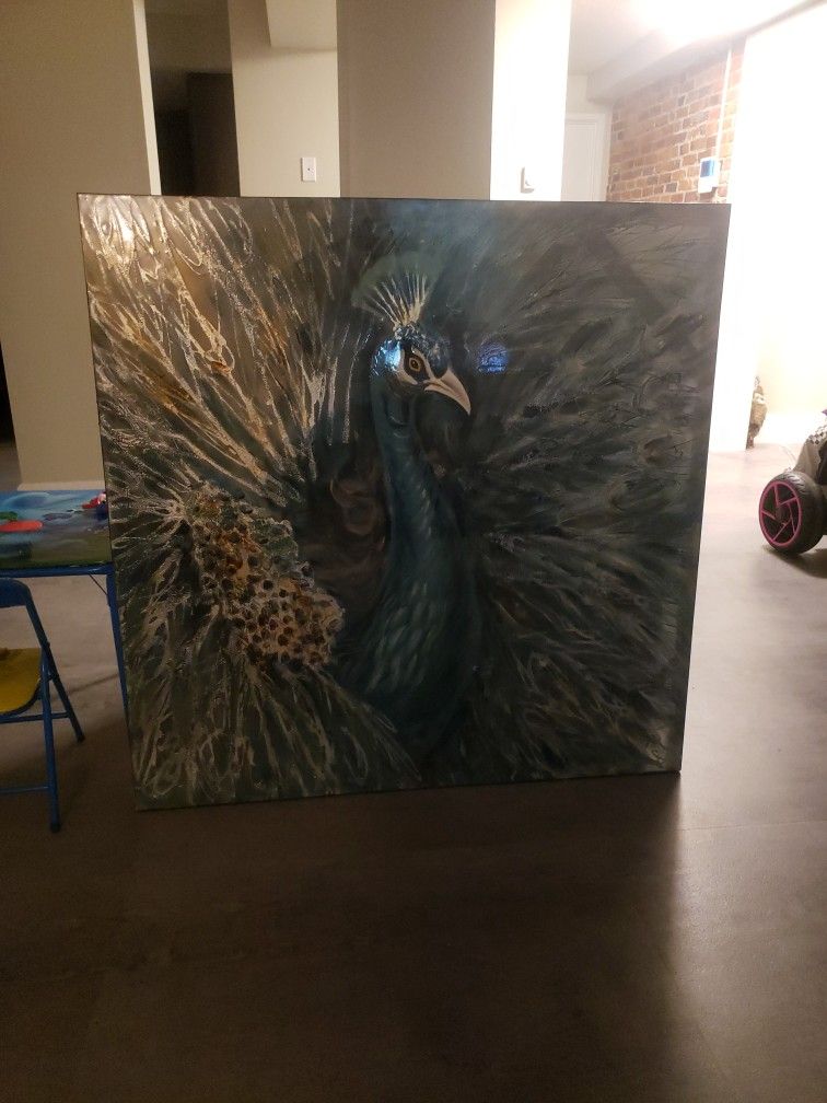 Huge Peacock Picture Frame