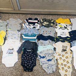Baby Boy Clothes 0-3 Months LOT 30 Pieces