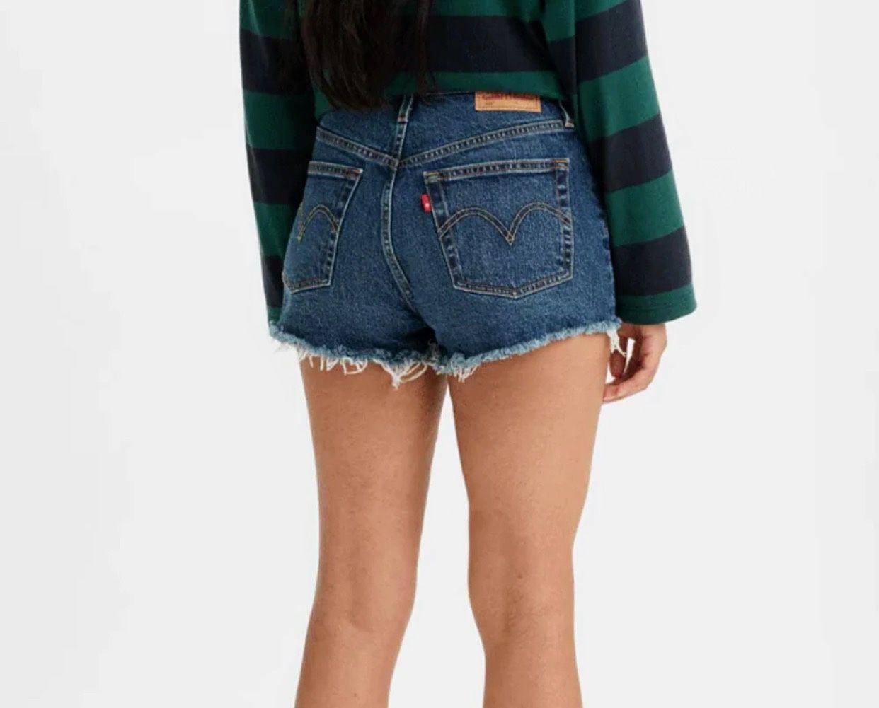 Levi’s Night Waisted Distressed Jean Shorts