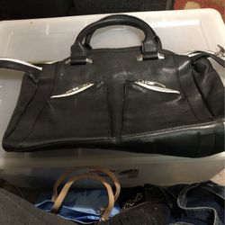 Black leather purse