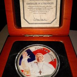 2015 Pope Francis Colorized $1 Silver Eagle Coin