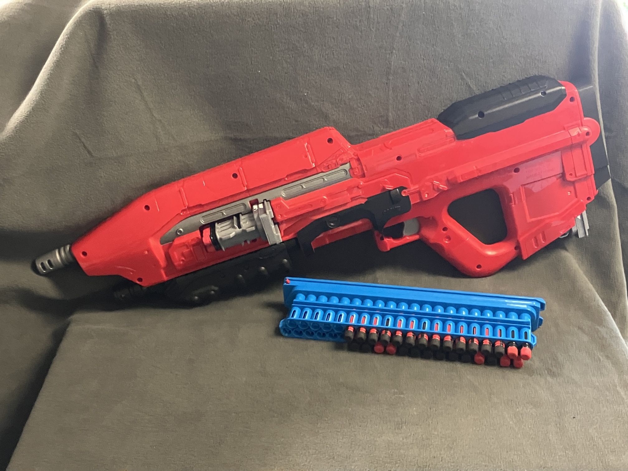 Boom Co Red Halo MA5 Blaster Rifle UNSC Dart Gun Master Chief W/ Extra Magazine