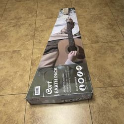 Cort 6 String Acoustic Guitar Pack, Right, Open Pore, Full (EARTHPACKOP-A)