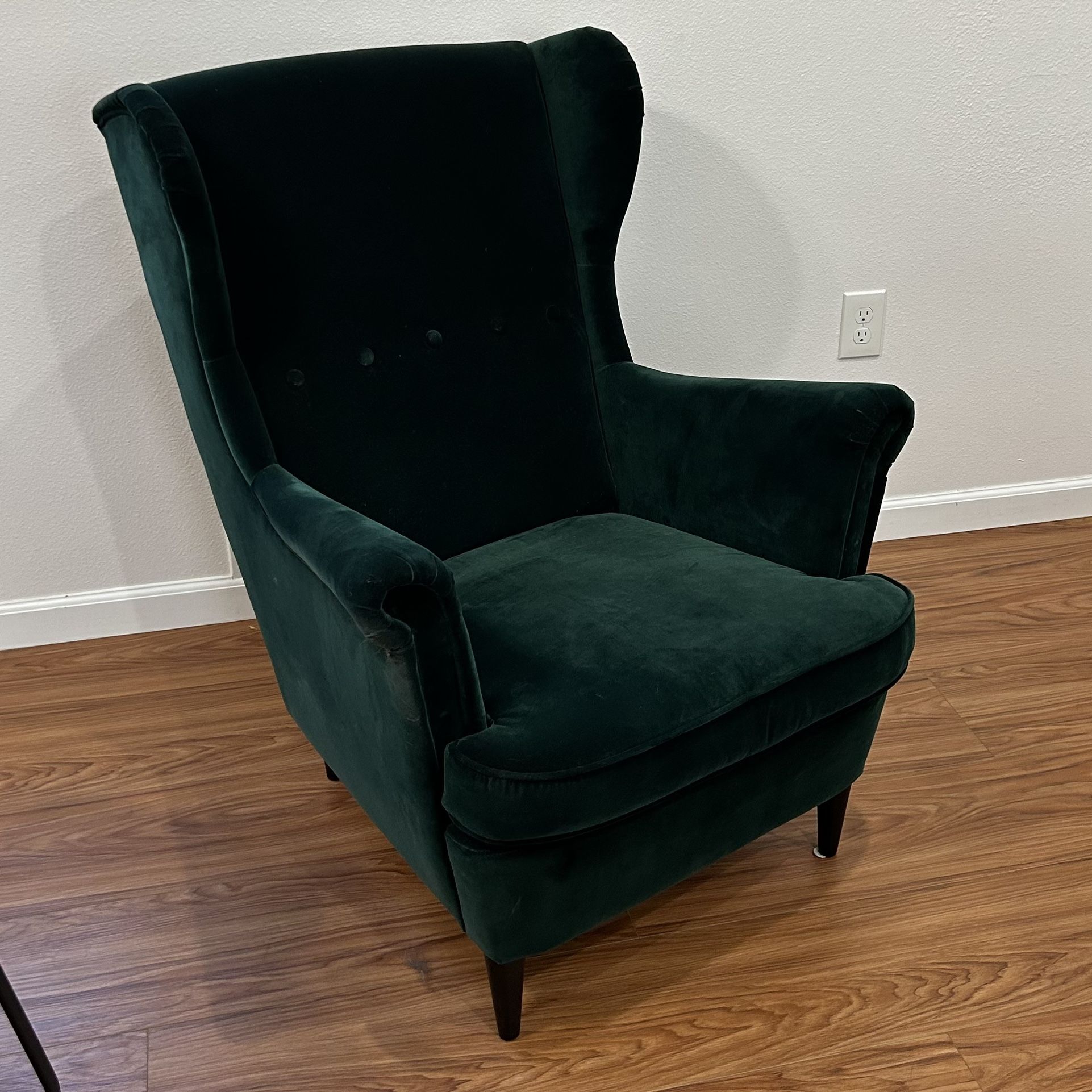 IKEA STRANDMON Wingback chair, dark green