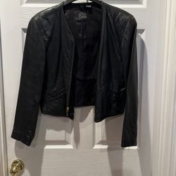 Black LeaTher Liz wear Crop Jacket Medium