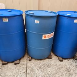 3 PLASTIC WATER DRUMS