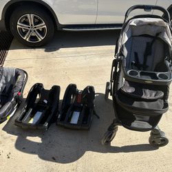 Gracias Click Connect Sungride, (2) Bases and (1) Car Seat