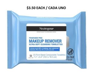 2 for $7.00 Make up remover wipes