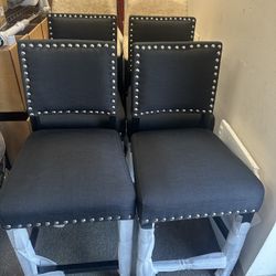 Set Of 4 Counter Height Barstools, Black Counter Chairs