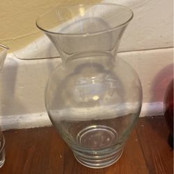 Vintage Clear Glass 10” Tall collectible vase